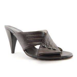 BCBG MAXAZRIA Brown Crisscross Slide Sandals 8.5